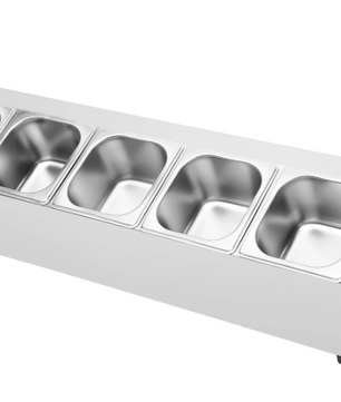 RVS Kruidenrek met 5 Bakjes – Incl. Deksel & Opbergstandaard