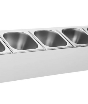 RVS Kruidenrek met 5 Bakjes – Incl. Deksel & Opbergstandaard