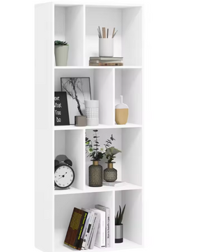 Staande Boekenkast met 8 Open Vakken – Witte Divider Kubus Kast