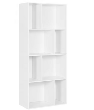 Staande Boekenkast met 8 Open Vakken – Witte Divider Kubus Kast