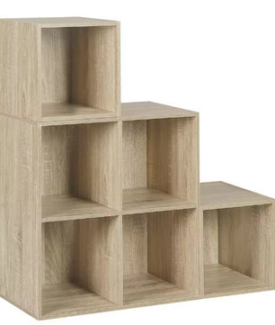 Staande Boekenkast met 6 Vakken – Moderne Open Vakkenkast voor Woonkamer, Slaapkamer of Kantoor