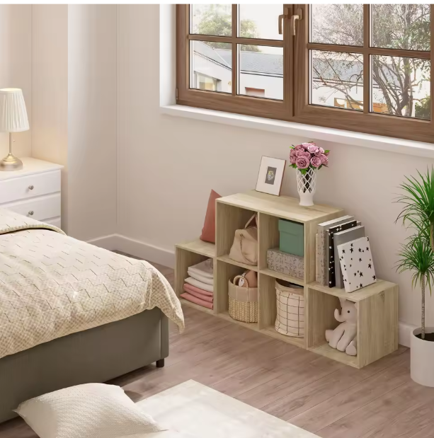 Staande Boekenkast met 6 Vakken – Moderne Open Vakkenkast voor Woonkamer, Slaapkamer of Kantoor