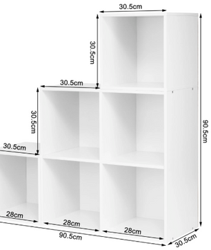 Staande Boekenkast met 6 Vakken – Moderne Open Vakkenkast voor Woonkamer, Slaapkamer of Kantoor