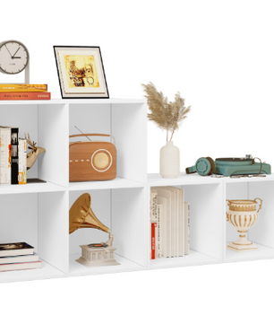 Staande Boekenkast met 6 Vakken – Moderne Open Vakkenkast voor Woonkamer, Slaapkamer of Kantoor