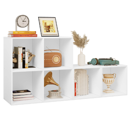 Staande Boekenkast met 6 Vakken – Moderne Open Vakkenkast voor Woonkamer, Slaapkamer of Kantoor