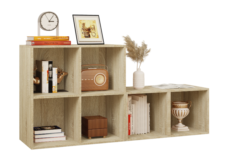 Staande Boekenkast met 6 Vakken – Moderne Open Vakkenkast voor Woonkamer, Slaapkamer of Kantoor