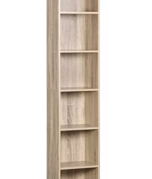 Boekenkast met 6 Vakken – Smalle Moderne Opbergkast MDF