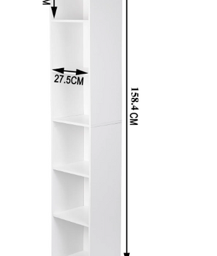 Boekenkast met 6 Vakken – Smalle Moderne Opbergkast MDF