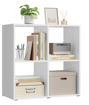 Houten Boekenkast met 4 Vakken – Moderne Open Vakkenkast 60×60×29 cm
