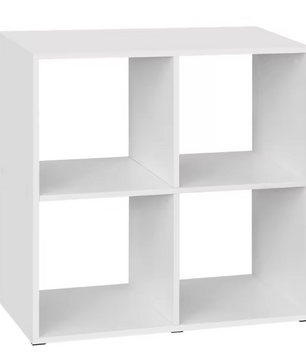 Houten Boekenkast met 4 Vakken – Moderne Open Vakkenkast 60×60×29 cm