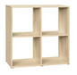 Houten Boekenkast met 4 Vakken – Moderne Open Vakkenkast 60×60×29 cm