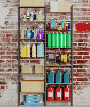 Industriële Hoekboekenkast met 6 Lagen – L-vormige Staande Vakkenkast 185 cm