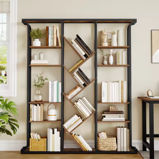Boomvormige Boekenkast met 17 Vakken – Staande Design Vakkenkast 180 cm