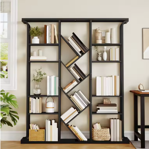 Boomvormige Boekenkast met 17 Vakken – Staande Design Vakkenkast 180 cm