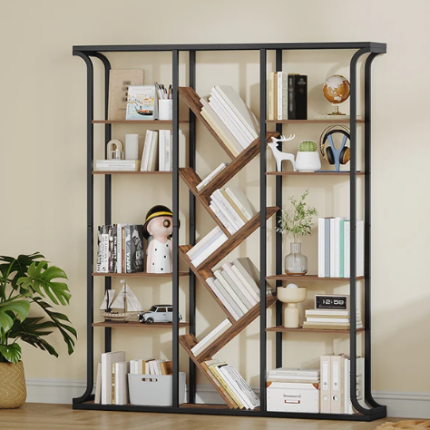 Boomvormige Boekenkast met 17 Vakken – Staande Design Vakkenkast 180 cm