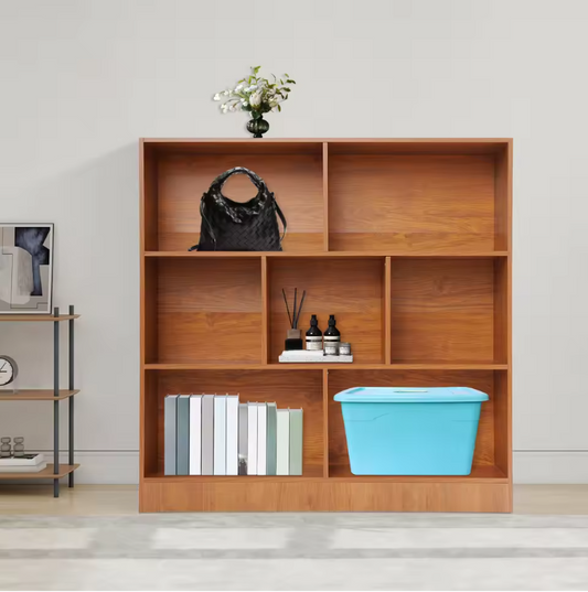 Houten Boekenkast met 7 Vakken – Moderne Staande Opbergkast 100 cm