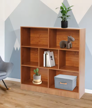 Houten Boekenkast met 7 Vakken – Moderne Staande Opbergkast 100 cm