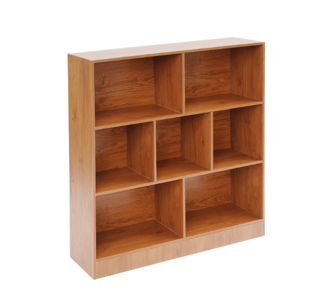 Houten Boekenkast met 7 Vakken – Moderne Staande Opbergkast 100 cm