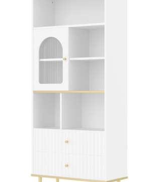 Boekenkast met 2 Lades & LED Verlichting – Moderne Opbergkast 180 cm