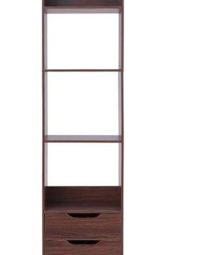 Smalle Ladder Boekenkast met 2 Lades – Vrijstaand Houten & Metalen Rek, Modern en Functioneel