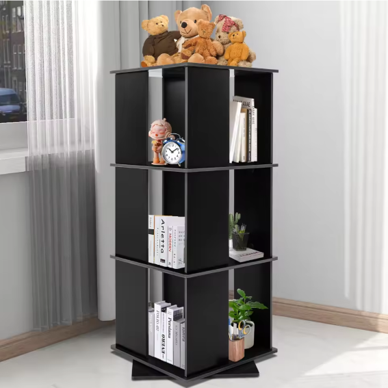 Draaibare Boekenkast 3 Lagen – 360° Rotatie & Modern Ontwerp