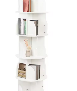Draaibare Boekenkast 5 Lagen – 360° Met Wielen & Grote Capaciteit