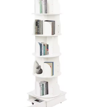 Draaibare Boekenkast 5 Lagen – 360° Met Wielen & Grote Capaciteit