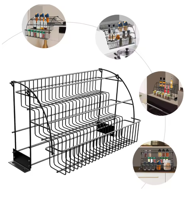 Uittrekbaar Kruidenrek Kast – 3-Lagen Keuken Organizer