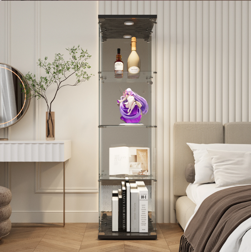 Glazen Vitrinekast met 4 Lagen – Transparante Displaykast