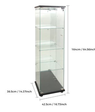 Glazen Vitrinekast met 4 Lagen – Transparante Displaykast