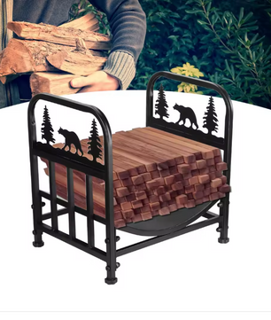 Stalen Haardhoutrek – Vrijstaand Houtopslagrek met Bodemplaat