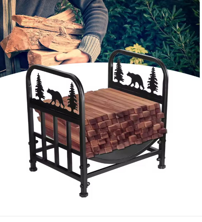 Stalen Haardhoutrek – Vrijstaand Houtopslagrek met Bodemplaat