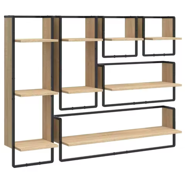 Set van 6 Wandplanken – Sonoma Eiken Wandrek, Modern & Ruimtebesparend