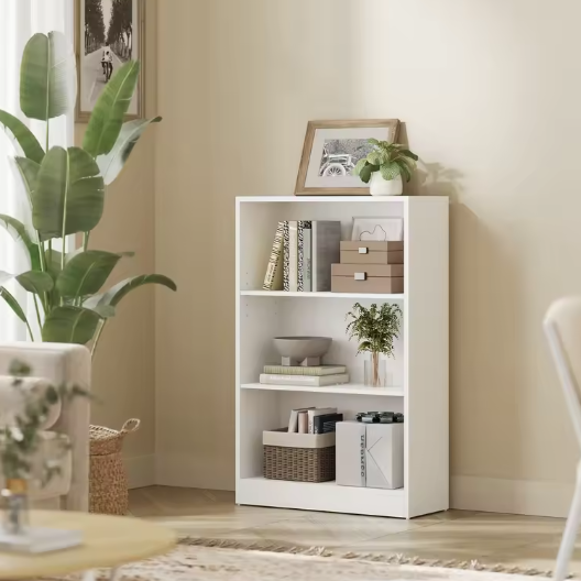 Boekenkast met 3 Lagen – Verstelbare Opbergrek voor Woonkamer & Kantoor