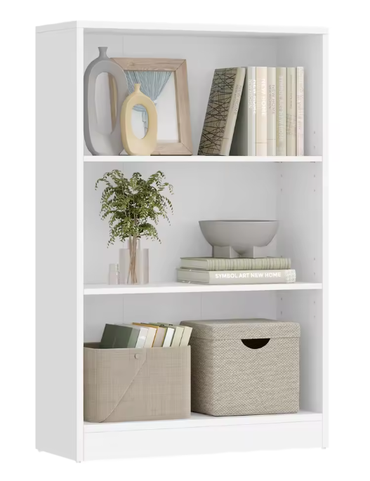 Boekenkast met 3 Lagen – Verstelbare Opbergrek voor Woonkamer & Kantoor