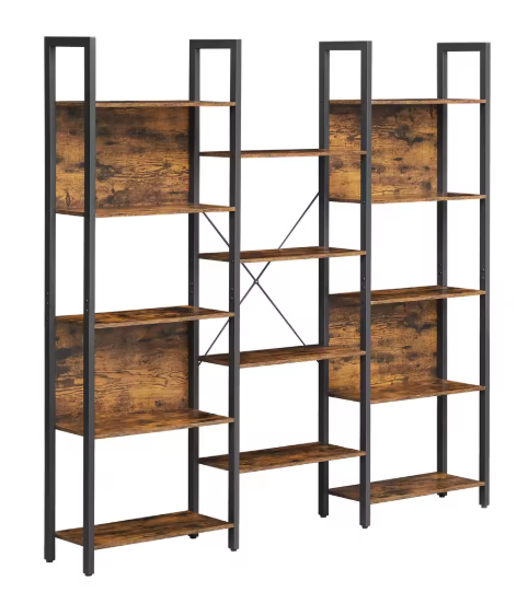 Boekenkast met 14 Planken – Industrieel Opbergrek & Wandkast