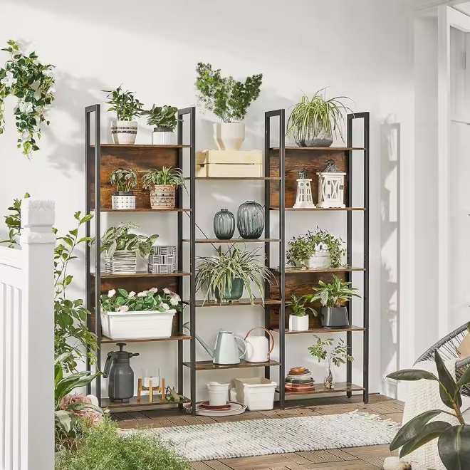 Boekenkast met 14 Planken – Industrieel Opbergrek & Wandkast