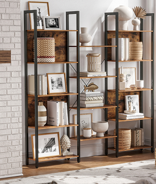 Boekenkast met 14 Planken – Industrieel Opbergrek & Wandkast