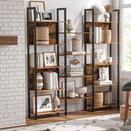 Boekenkast met 14 Planken – Industrieel Opbergrek & Wandkast