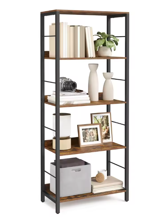 Boekenkast met 5 Lagen – Industrieel Opbergrek & Wandkast