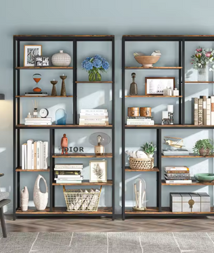 Boekenkast met 9 Lagen – Industrieel Opbergrek & Displaykast