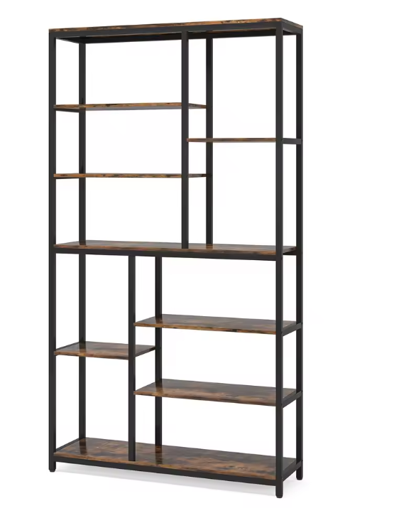 Boekenkast met 9 Lagen – Industrieel Opbergrek & Displaykast