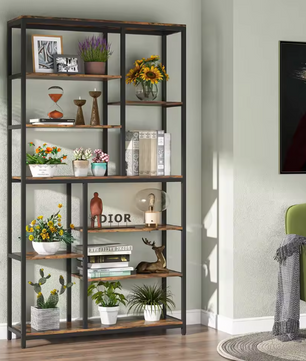 Boekenkast met 9 Lagen – Industrieel Opbergrek & Displaykast