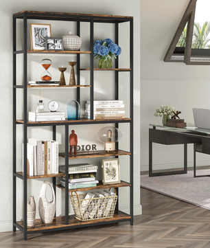 Boekenkast met 9 Lagen – Industrieel Opbergrek & Displaykast