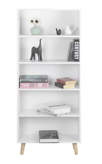 Boekenkast met 5 Vakken – Staand Opbergrek & Roomdivider