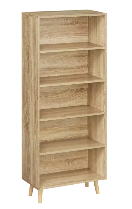 Boekenkast met 5 Vakken – Staand Opbergrek & Roomdivider