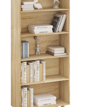 Boekenkast met 5 Vakken – Staand Opbergrek & Roomdivider
