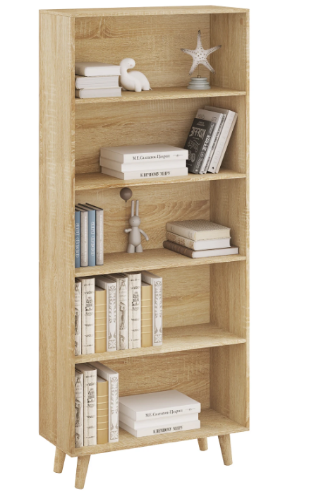Boekenkast met 5 Vakken – Staand Opbergrek & Roomdivider