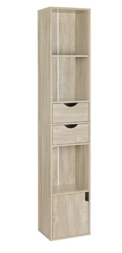 Boekenkast met Laden & Deur – Smal Staand Opbergrek 158 cm