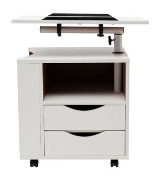 3-in-1 Bedtafel met Draaibaar Blad – Verstelbare Bijzettafel & Boekenrek